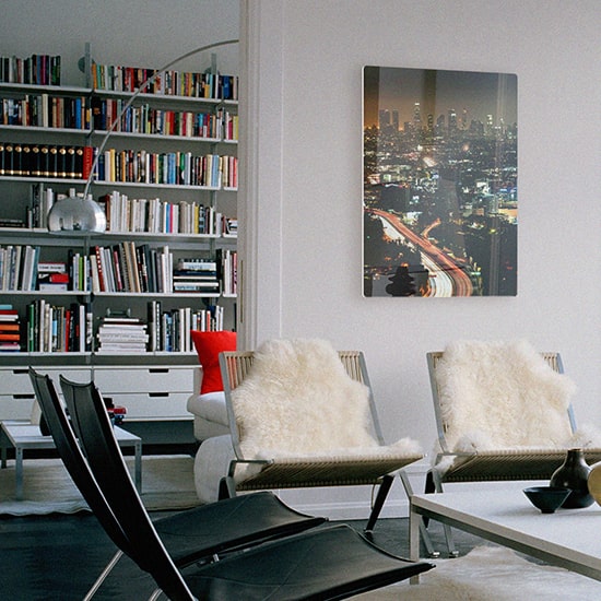 Sleek, modern acrylic print in living room