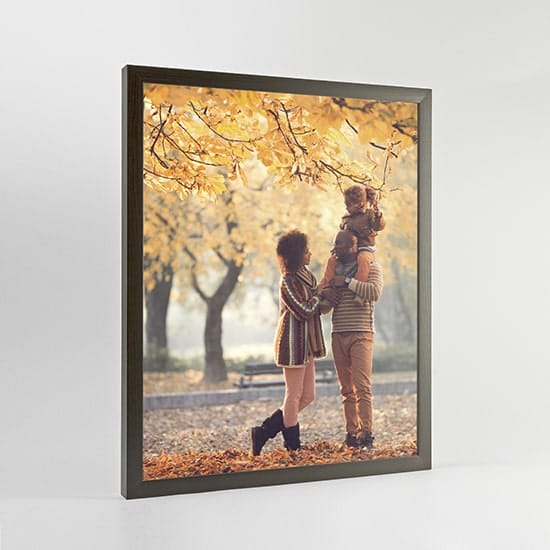 Modern photo frame with family on canvas 