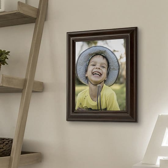 Medium traditional picture frame with boy on canvas