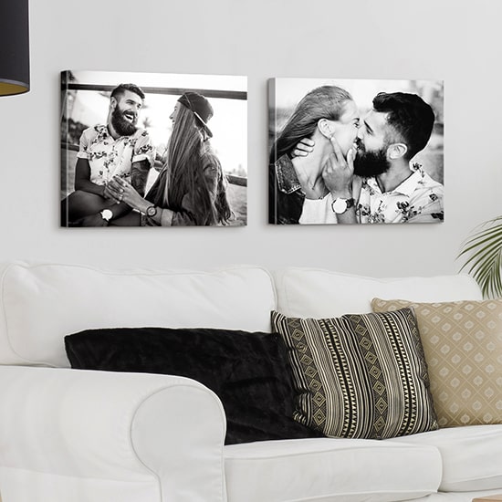 Canvas wrap hanging lifestyle portrait 