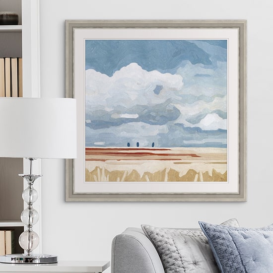 Matted traditional framed print in household