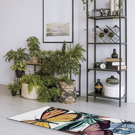 Custom butterfly design printed on yoga mat