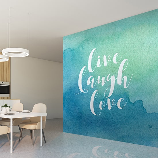 Fullsize wall mural with inspirational quote