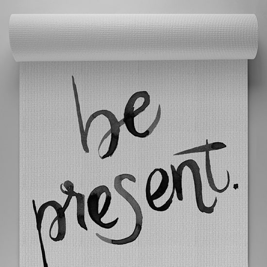 Personalized yoga mat with meditative quote