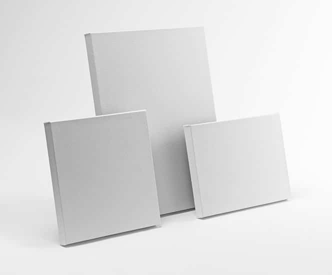 Blank square and rectangular easle back canvases