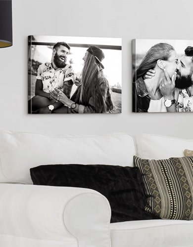 Canvas wrap hanging lifestyle portrait 