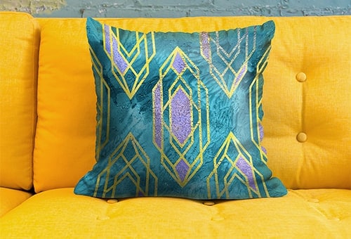 Custom designed and printed home decor pillow