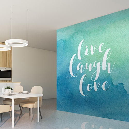 Fullsize wall mural with inspirational quote
