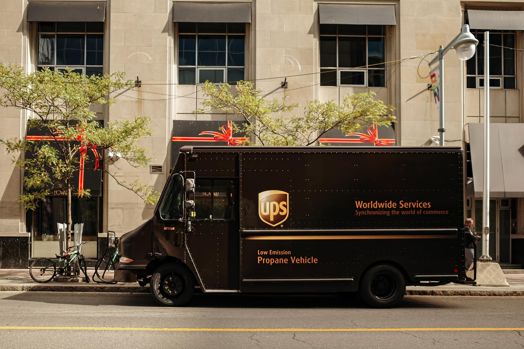 UPS delivery truck parked on a street