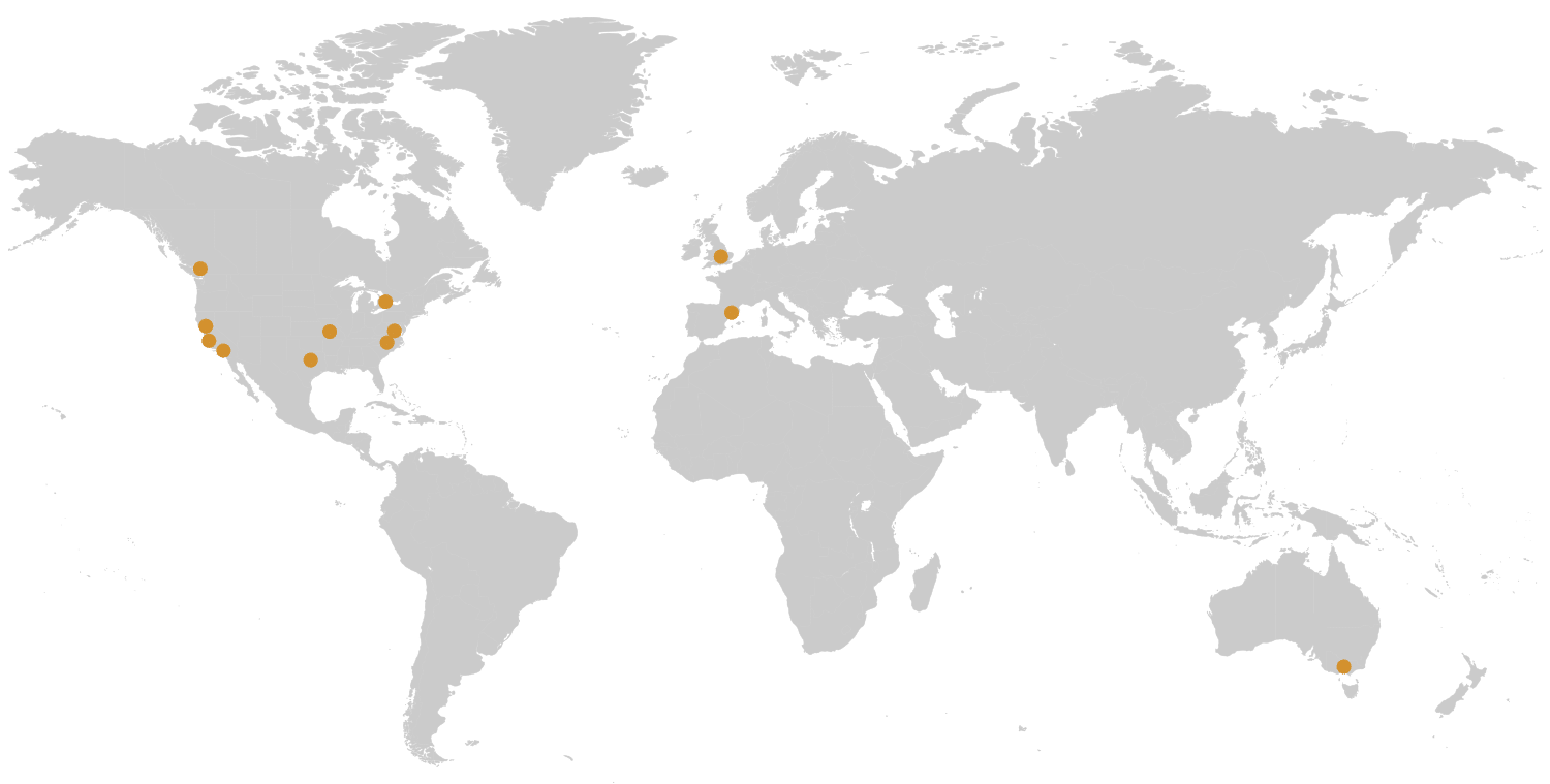 Sensaria Global Map