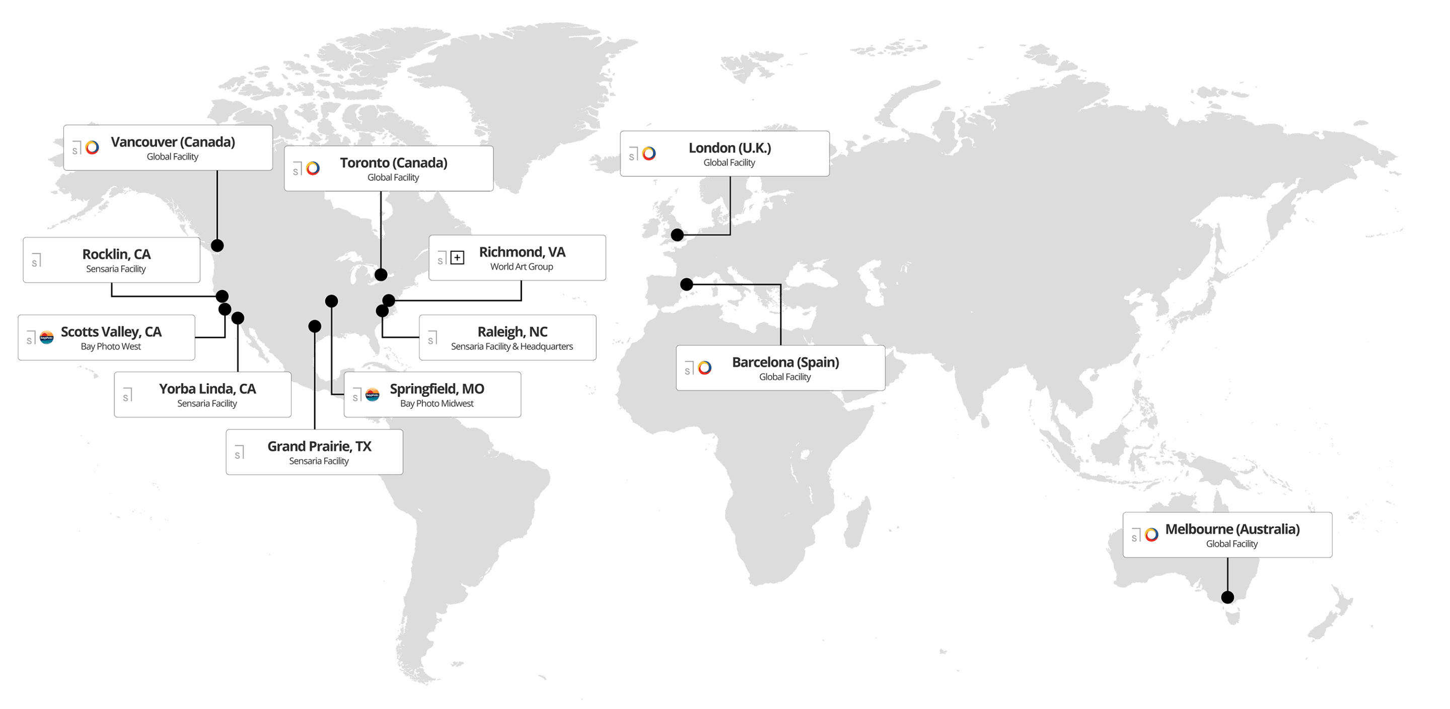 global-map Global map with Sensaria locations