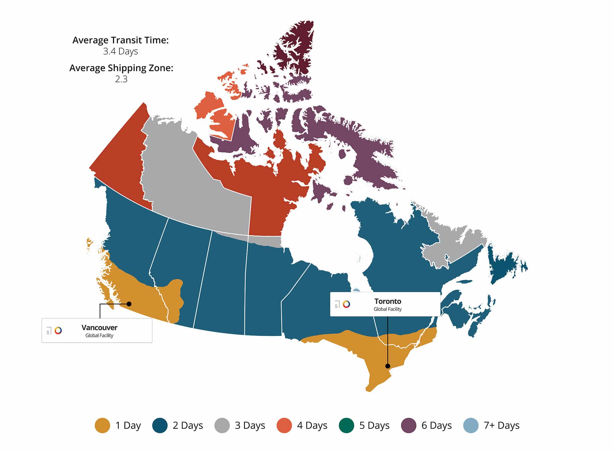 Sensaria Canada Map
