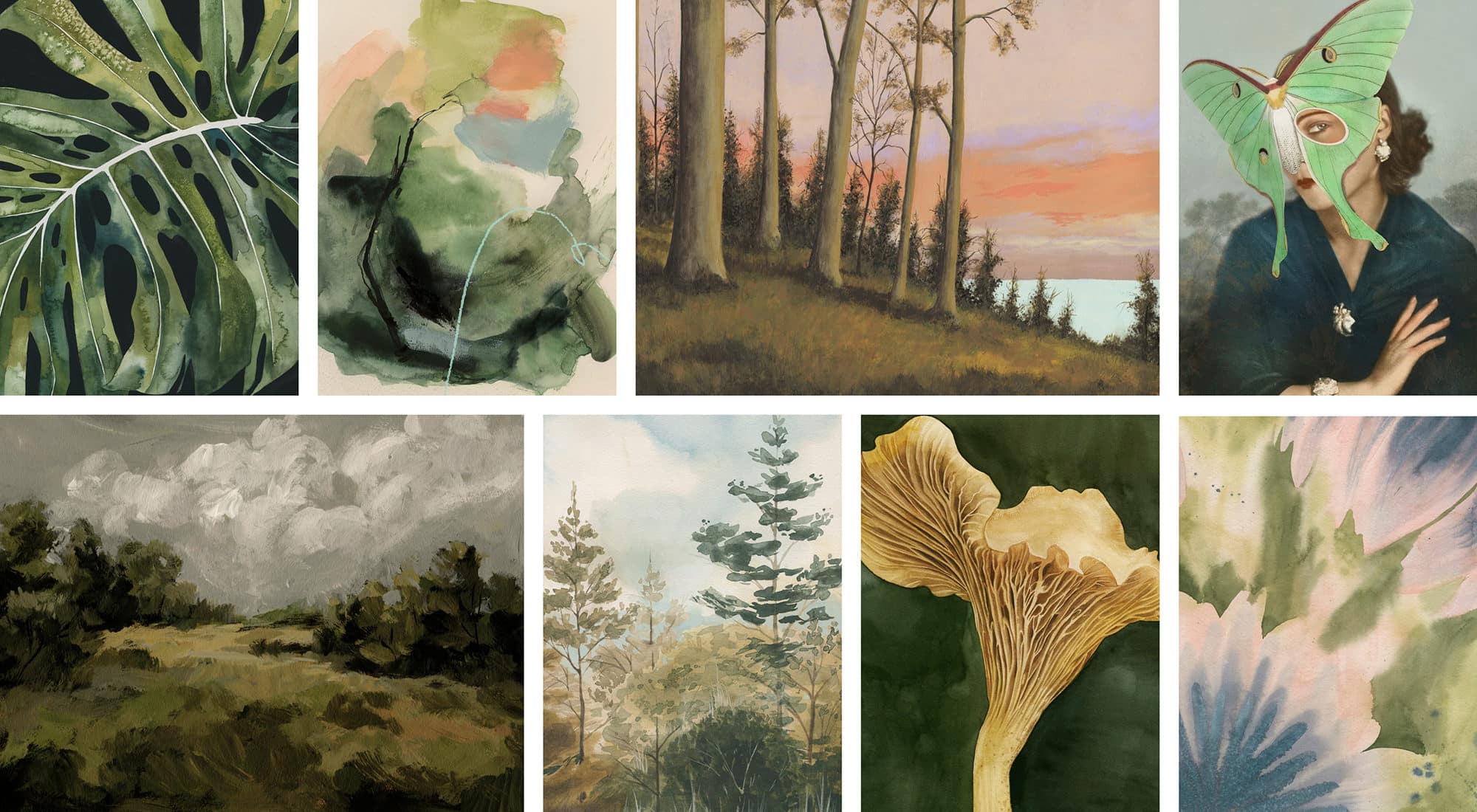 Biophilic Design and Natural Textures | Sensaria collection of images showing biophillic design and natural textures